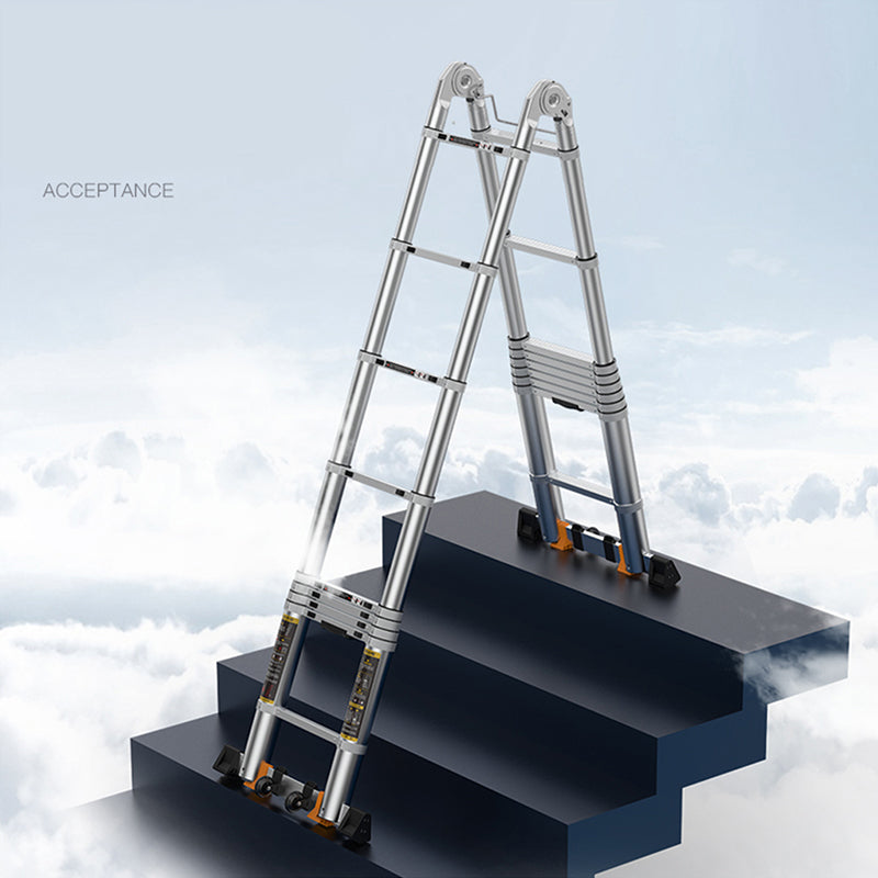 Telescoping A Frame Ladder Portable Aluminum Extension Ladder with Spring Loaded Locking Mechanism stairs