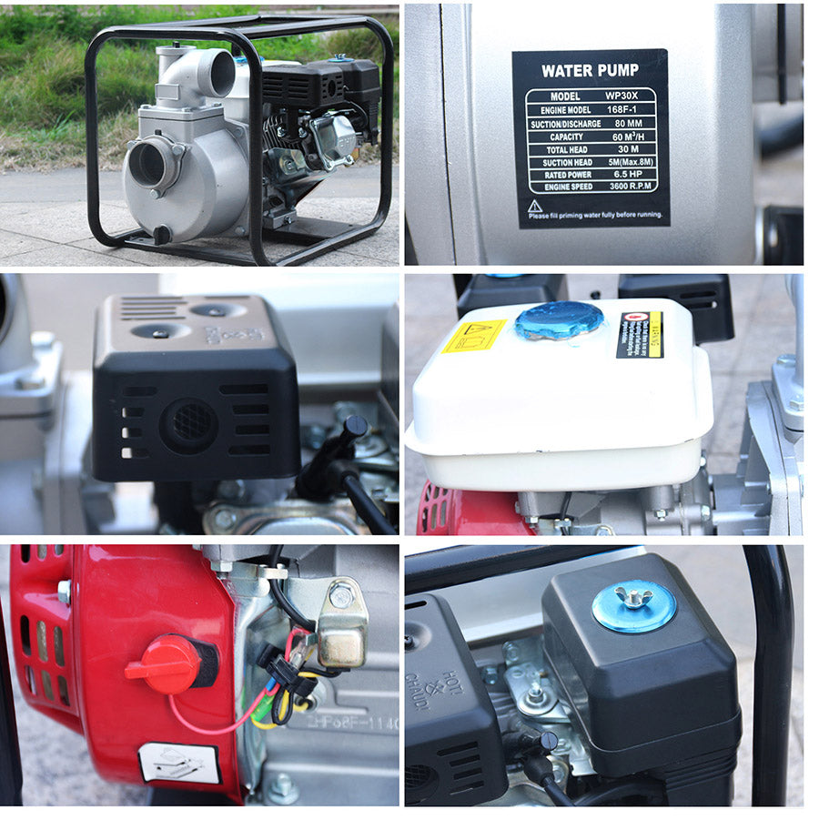 Water Pump 6.5 HP 4 Stroke High Performance Gasoline Water Pump Farmland Irrigation Machine